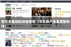 京东采集挂机项目教程（京东商户采集营销软件）