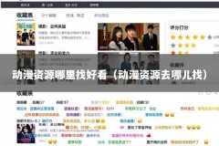 动漫资源哪里找好看（动漫资源去哪儿找）