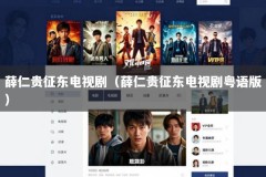 薛仁贵征东电视剧（薛仁贵征东电视剧粤语版）