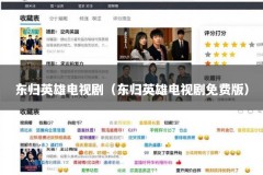 东归英雄电视剧（东归英雄电视剧免费版）