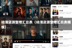 动漫资源整理汇总表（动漫资源整理汇总表模板）