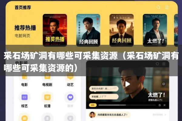 采石场矿洞有哪些可采集资源(采石场矿洞有哪些可采集资源的)